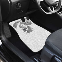 New Zealand Sea Animals with Maori Tribal Tattoo Car Mats Shark Manta Ray with Silver Fern White LT03 - Polynesian Pride