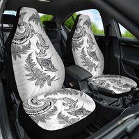 New Zealand Sea Animals with Maori Tribal Tattoo Car Seat Cover Shark Manta Ray with Silver Fern White LT03 One Size White - Polynesian Pride