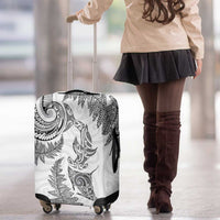 New Zealand Sea Animals with Maori Tribal Tattoo Luggage Cover Shark Manta Ray with Silver Fern White LT03 - Polynesian Pride