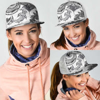 New Zealand Sea Animals with Maori Tribal Tattoo Mesh Trucker Cap Shark Manta Ray with Silver Fern White LT03 - Polynesian Pride