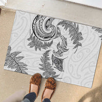 New Zealand Sea Animals with Maori Tribal Tattoo Rubber Doormat Shark Manta Ray with Silver Fern White LT03 - Polynesian Pride