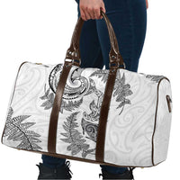 New Zealand Sea Animals with Maori Tribal Tattoo Travel Bag Shark Manta Ray with Silver Fern White LT03 - Polynesian Pride