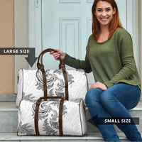New Zealand Sea Animals with Maori Tribal Tattoo Travel Bag Shark Manta Ray with Silver Fern White LT03 - Polynesian Pride