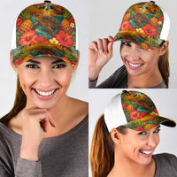 Hawaiian Turtles on Beach Classic Cap with Pineapple Tropical Plant and Lei