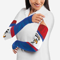 American Samoa Flag Day Arm Sleeves Polynesian Art Geometric with Flag Brush Style