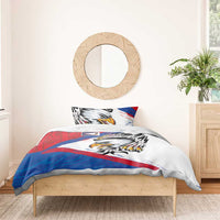American Samoa Flag Day Bedding Set Polynesian Art Geometric with Flag Brush Style