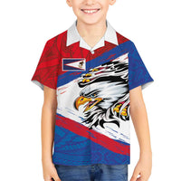 American Samoa Flag Day Hawaiian Shirt Polynesian Art Geometric with Flag Brush Style