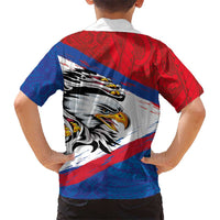 American Samoa Flag Day Hawaiian Shirt Polynesian Art Geometric with Flag Brush Style