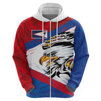 American Samoa Flag Day Hoodie Polynesian Art Geometric with Flag Brush Style LT03 - Polynesian Pride