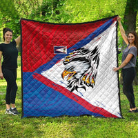 American Samoa Flag Day Quilt Polynesian Art Geometric with Flag Brush Style