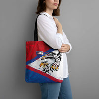 American Samoa Flag Day Tote Bag Polynesian Art Geometric with Flag Brush Style