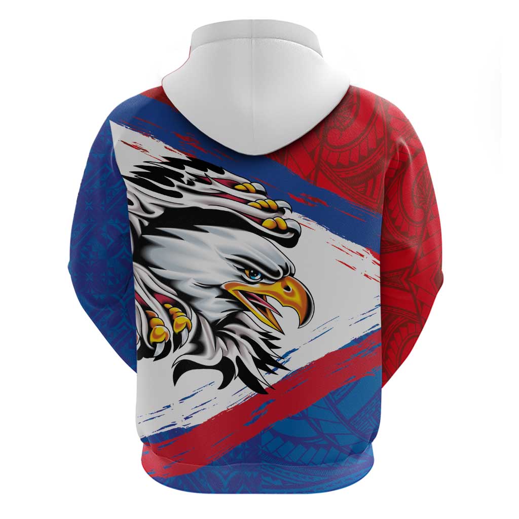 American Samoa Flag Day Zip Hoodie Polynesian Art Geometric with Flag Brush Style