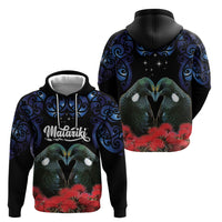 New Zealand Maori Matariki Hoodie Hongi Tui Bird Pohutukawa and Polynesia Tribal LT03 - Polynesian Pride