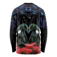 New Zealand Maori Matariki Long Sleeve Shirt Hongi Tui Bird Pohutukawa and Polynesia Tribal LT03 - Polynesian Pride
