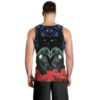 New Zealand Maori Matariki Men Tank Top Hongi Tui Bird Pohutukawa and Polynesia Tribal LT03 - Polynesian Pride