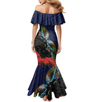 New Zealand Maori Hongi Culture Family Matching Mermaid Dress and Hawaiian Shirt Tui Bird Pohutukawa and Polynesian Pattern LT03 - Polynesian Pride