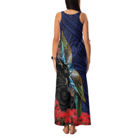 New Zealand Maori Hongi Culture Family Matching Tank Maxi Dress and Hawaiian Shirt Tui Bird Pohutukawa and Polynesian Pattern LT03 - Polynesian Pride