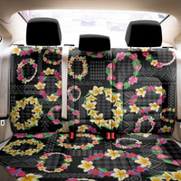 Hawaiian Kakau Tattoo Leis and Palaka Pattern Back Car Seat Cover Traditional Aloha Tribal Black Color