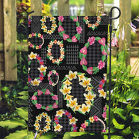Hawaiian Kakau Tattoo Leis and Palaka Pattern Garden Flag Traditional Aloha Tribal Black Color