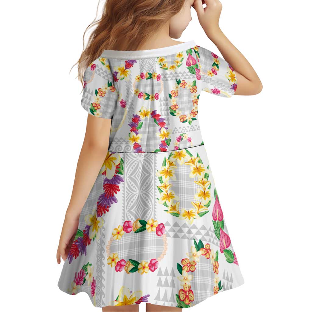 Hawaiian Kakau Tattoo Leis and Palaka Pattern Family Matching Off Shoulder Maxi Dress and Hawaiian Shirt Traditional Aloha Tribal White Color LT03 - Polynesian Pride
