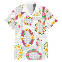 Hawaiian Kakau Tattoo Leis and Palaka Pattern Family Matching Tank Maxi Dress and Hawaiian Shirt Traditional Aloha Tribal White Color LT03 Dad's Shirt - Short Sleeve White - Polynesian Pride