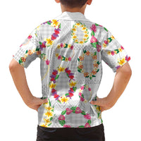 Hawaiian Kakau Tattoo Leis and Palaka Pattern Hawaiian Shirt Traditional Aloha Tribal White Color