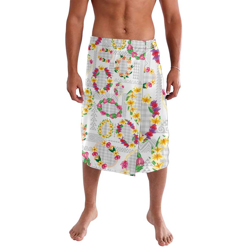 Hawaiian Kakau Tattoo Leis and Palaka Pattern Lavalava Traditional Aloha Tribal White Color