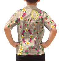 Hawaiian Kakau Tattoo Leis and Palaka Pattern Family Matching Summer Maxi Dress and Hawaiian Shirt Traditional Aloha Tribal Beige Color LT03 - Polynesian Pride