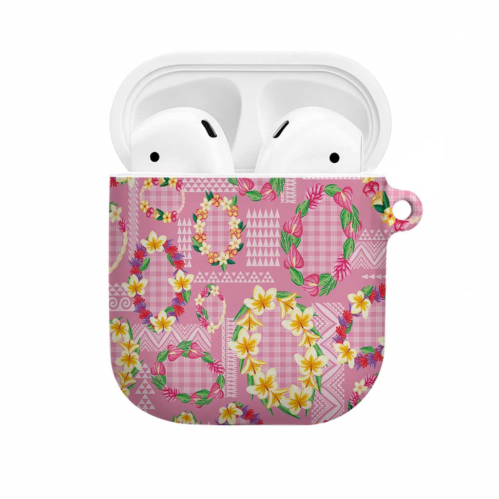 Hawaiian Leis AirPods Case Kakau Tattoos and Palaka Pastel Pink Color
