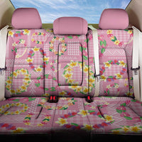 Hawaiian Leis Back Car Seat Cover Kakau Tattoos and Palaka Pastel Pink Color