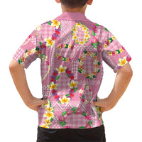 Hawaiian Leis Family Matching Puletasi and Hawaiian Shirt Kakau Tattoos and Palaka Pastel Pink Color LT03 - Polynesian Pride