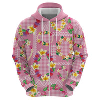 Hawaiian Leis Hoodie Kakau Tattoos and Palaka Pastel Pink Color
