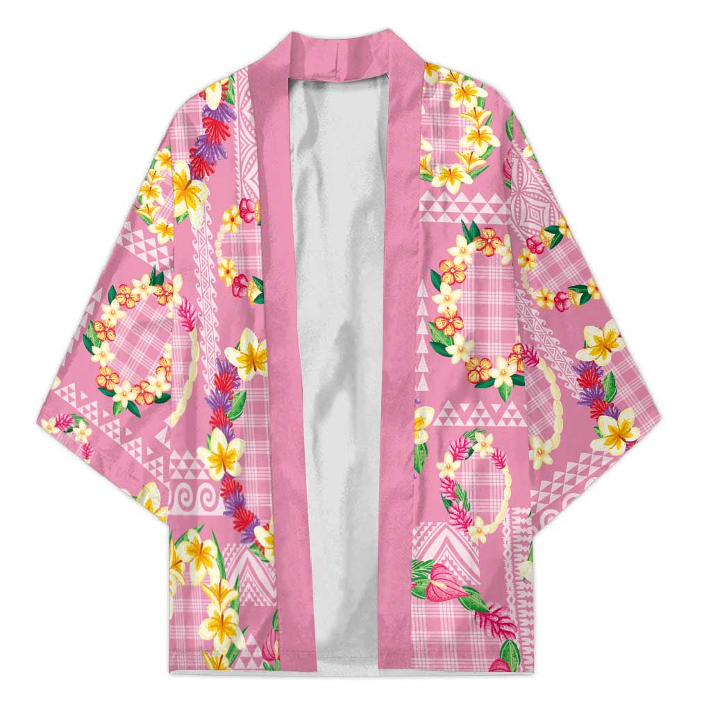 Hawaiian Leis Kimono Kakau Tattoos and Palaka Pastel Pink Color