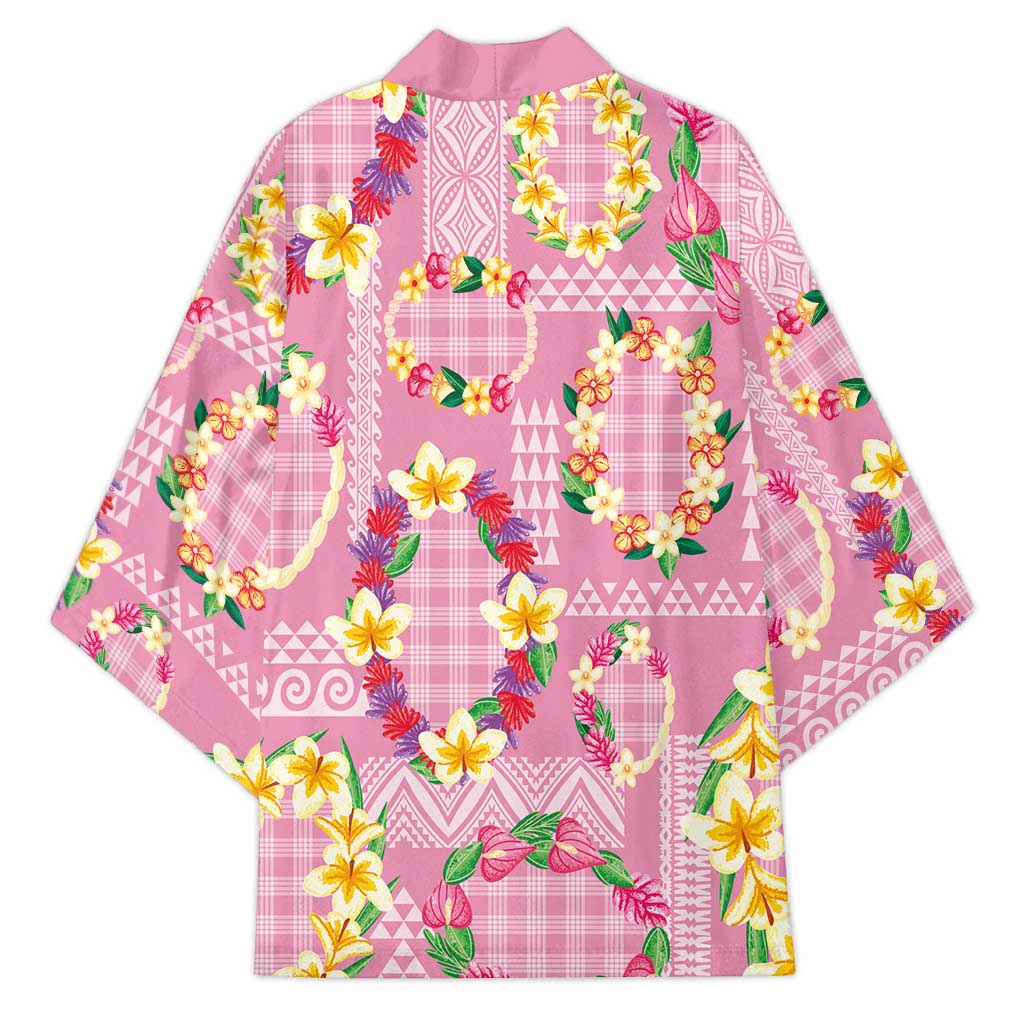 Hawaiian Leis Kimono Kakau Tattoos and Palaka Pastel Pink Color