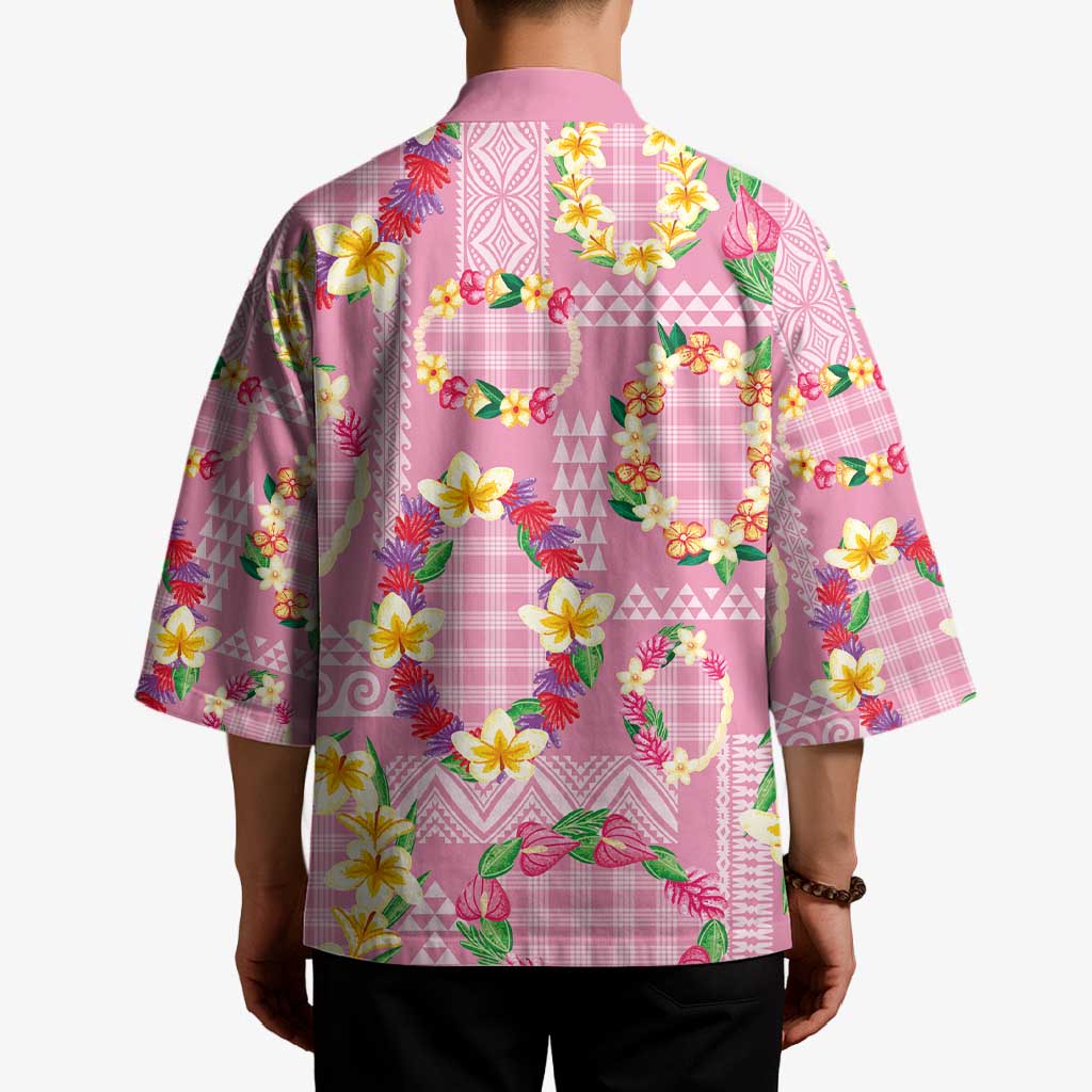 Hawaiian Leis Kimono Kakau Tattoos and Palaka Pastel Pink Color