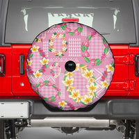 Hawaiian Leis Spare Tire Cover Kakau Tattoos and Palaka Pastel Pink Color