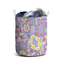 Hawaiian Leis Laundry Basket Kakau Tattoos and Palaka Pastel Purple Color