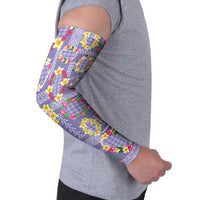 Hawaiian Leis Arm Sleeves Kakau Tattoos and Palaka Pastel Purple Color