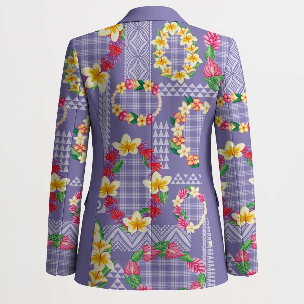 Hawaiian Leis Blazer Kakau Tattoos and Palaka Pastel Purple Color