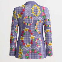 Hawaiian Leis Blazer Kakau Tattoos and Palaka Pastel Purple Color