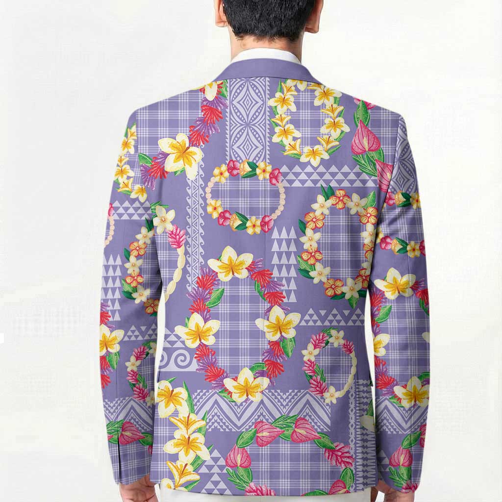 Hawaiian Leis Blazer Kakau Tattoos and Palaka Pastel Purple Color