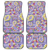 Hawaiian Leis Car Mats Kakau Tattoos and Palaka Pastel Purple Color