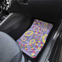 Hawaiian Leis Car Mats Kakau Tattoos and Palaka Pastel Purple Color