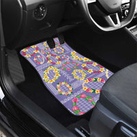 Hawaiian Leis Car Mats Kakau Tattoos and Palaka Pastel Purple Color