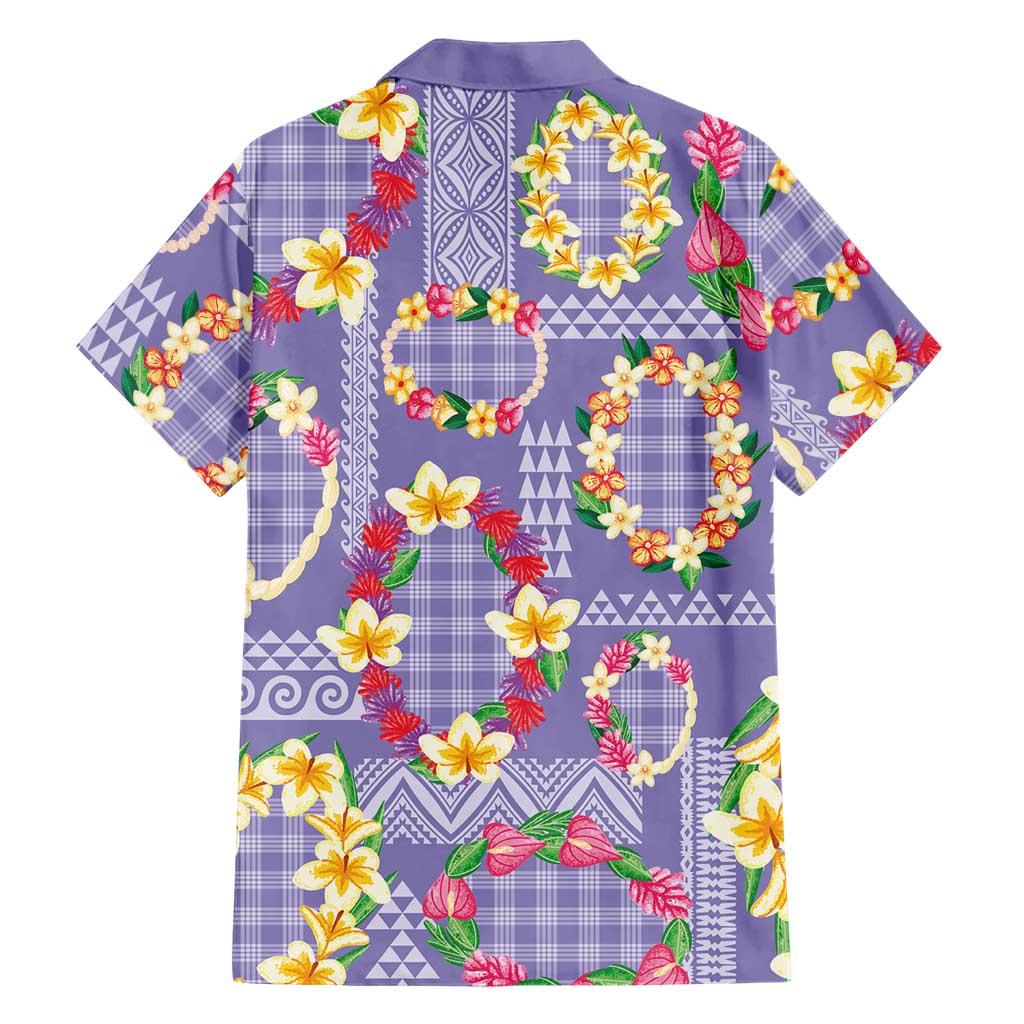 Hawaiian Leis Family Matching Summer Maxi Dress and Hawaiian Shirt Kakau Tattoos and Palaka Pastel Purple Color LT03 - Polynesian Pride