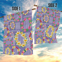 Hawaiian Leis Garden Flag Kakau Tattoos and Palaka Pastel Purple Color