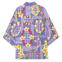 Hawaiian Leis Kimono Kakau Tattoos and Palaka Pastel Purple Color
