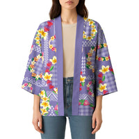 Hawaiian Leis Kimono Kakau Tattoos and Palaka Pastel Purple Color