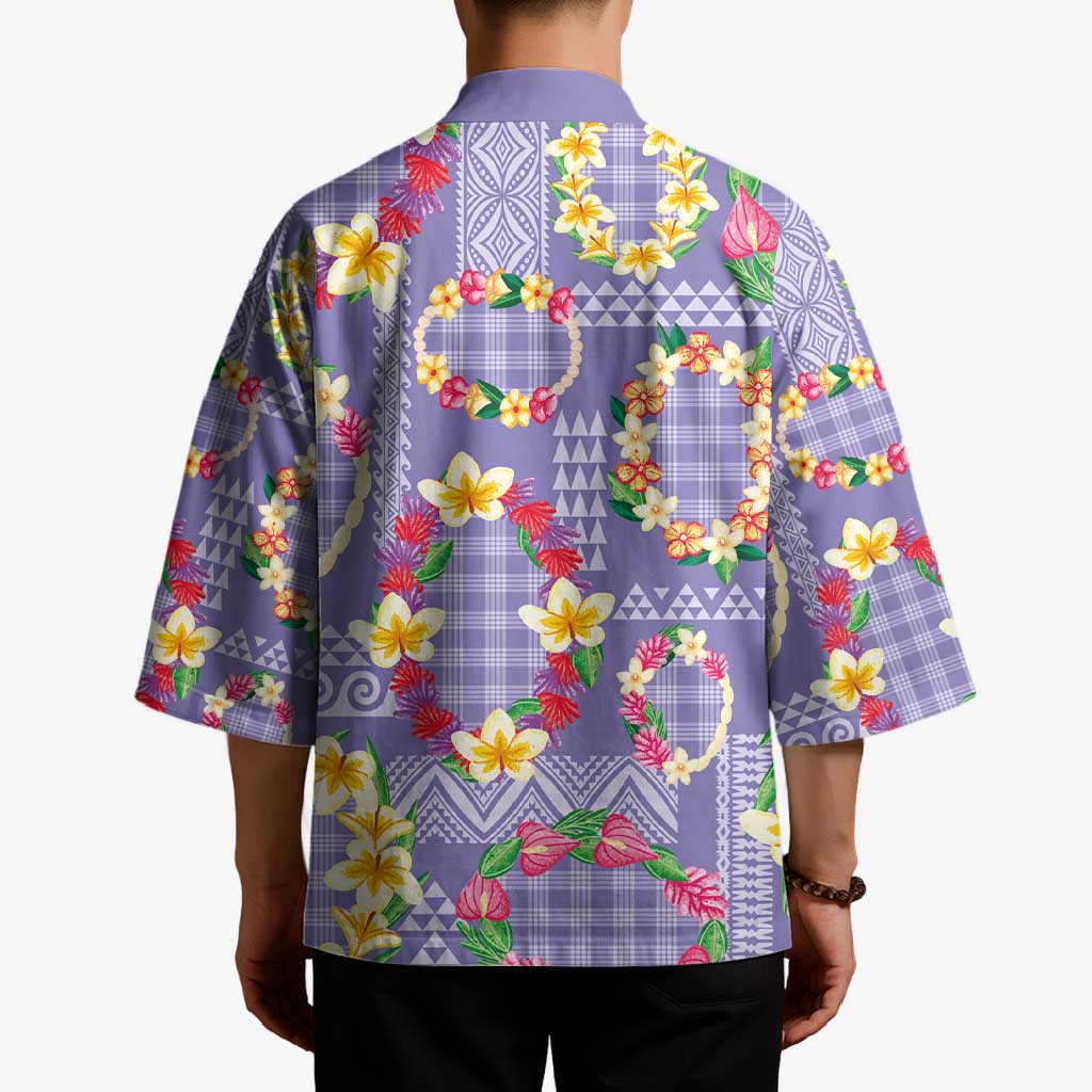 Hawaiian Leis Kimono Kakau Tattoos and Palaka Pastel Purple Color