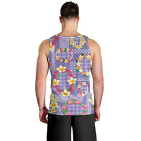 Hawaiian Leis Men Tank Top Kakau Tattoos and Palaka Pastel Purple Color